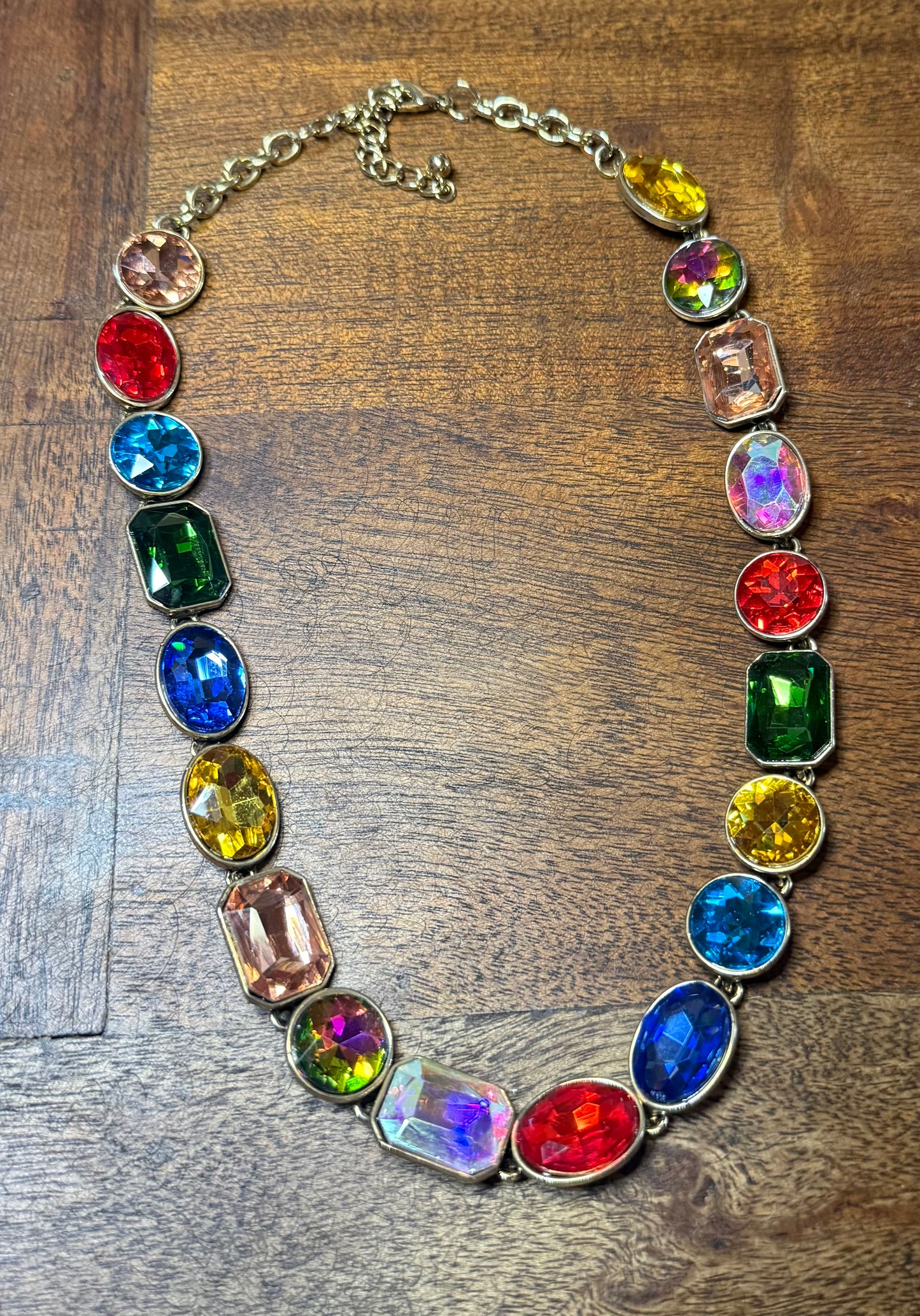 Multi gold rhinestone necklace