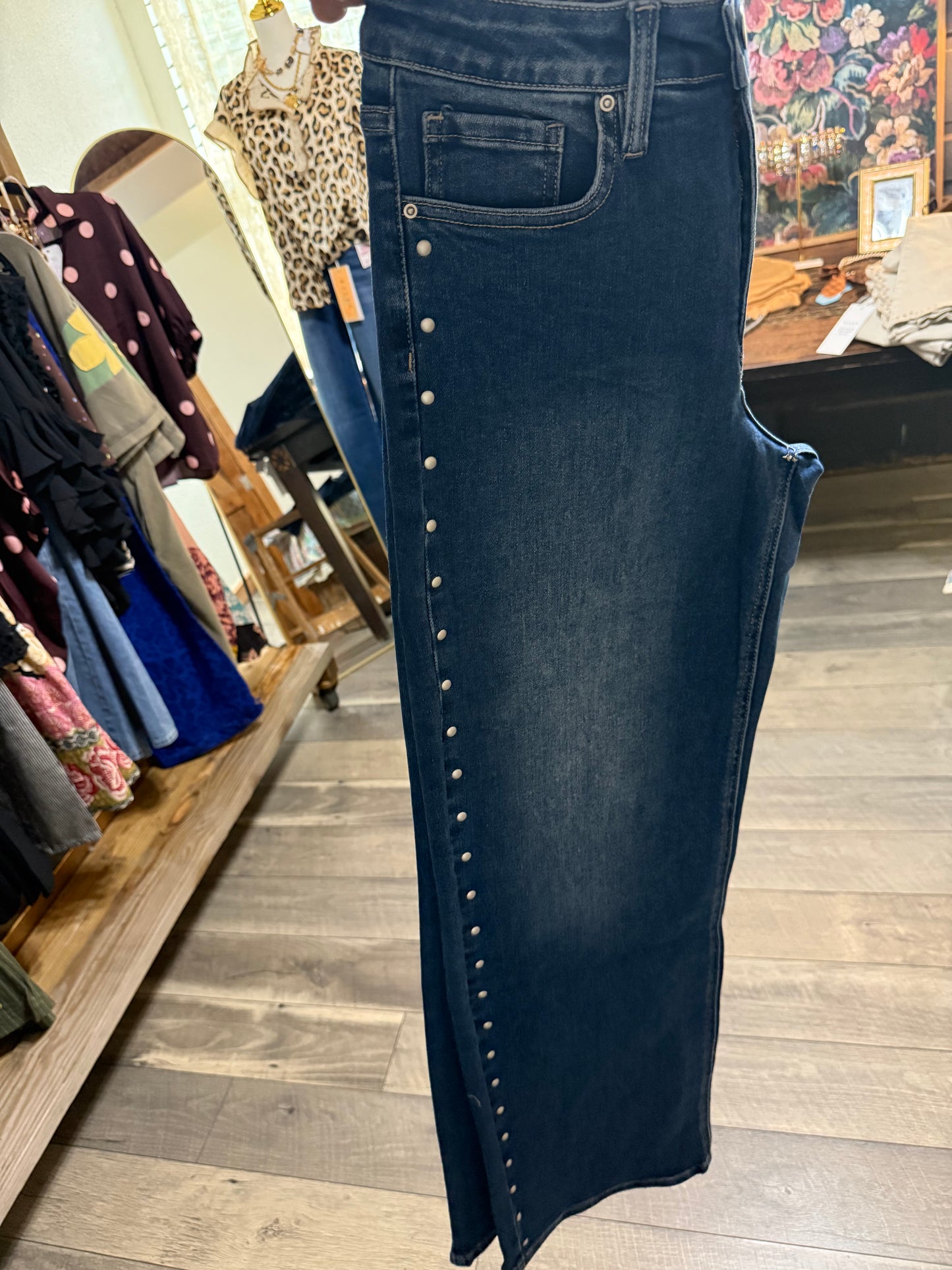 Denim Studded Jeans (Plus/Reg)