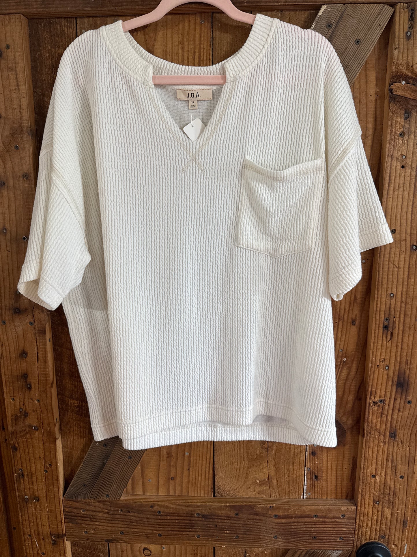 PLUS Cream Textured Top