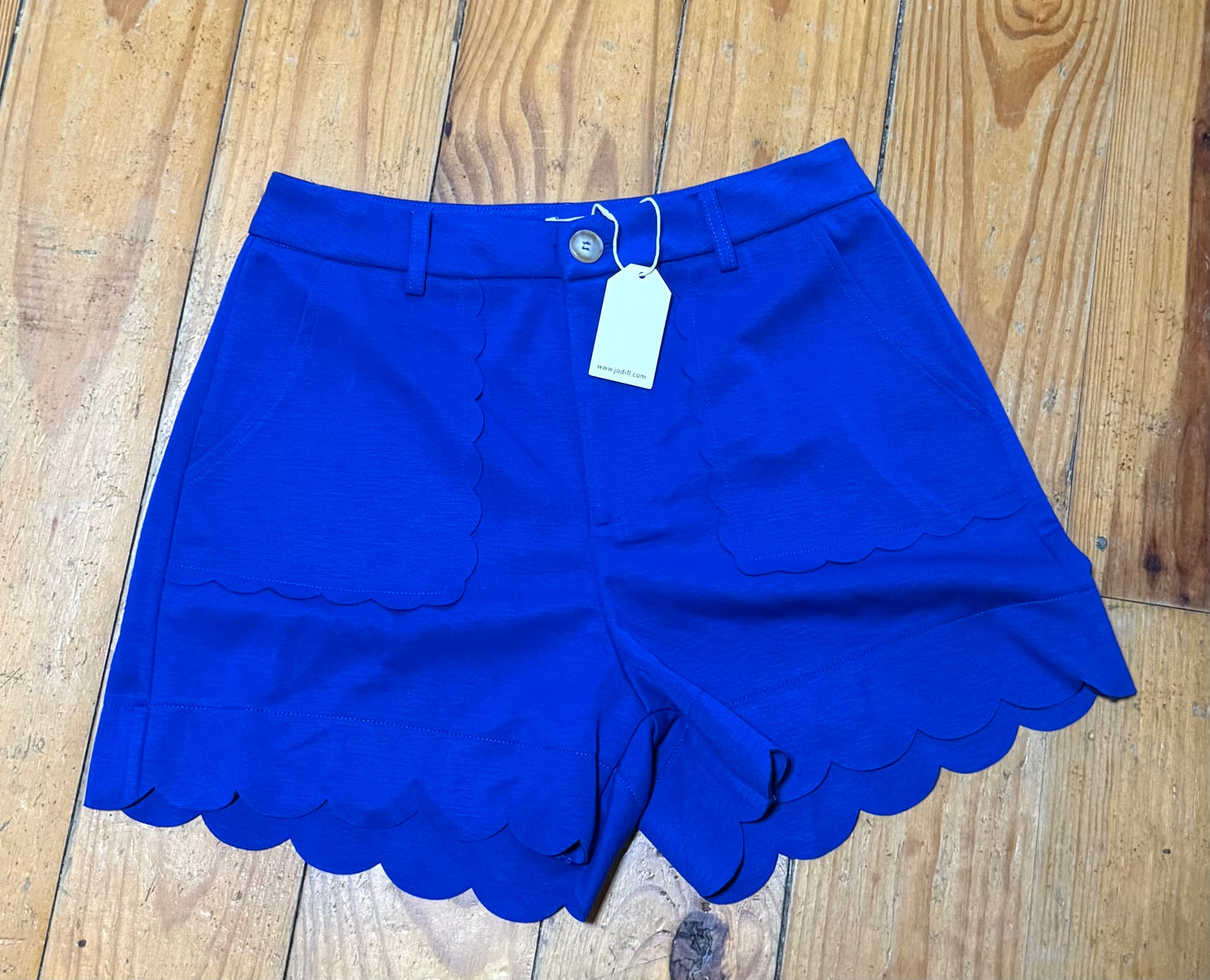 Blue Scalloped Short