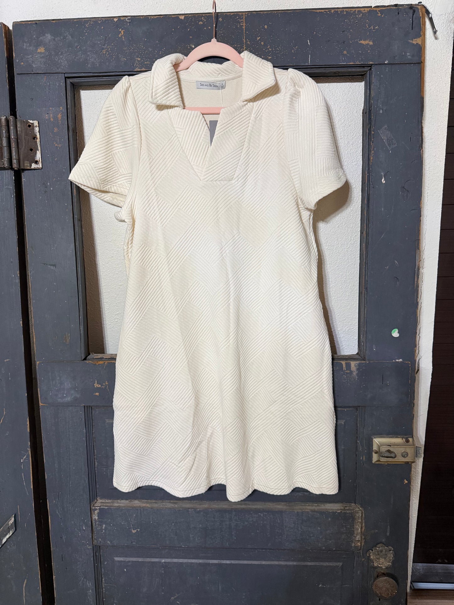 Cream Textured Dress