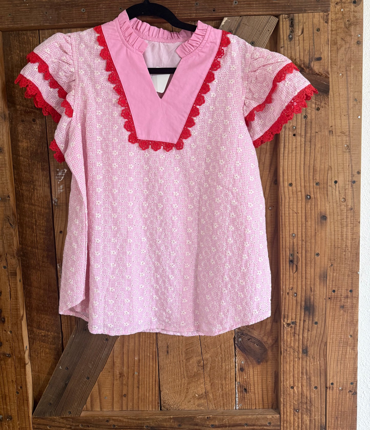 Pink Embroidery Top