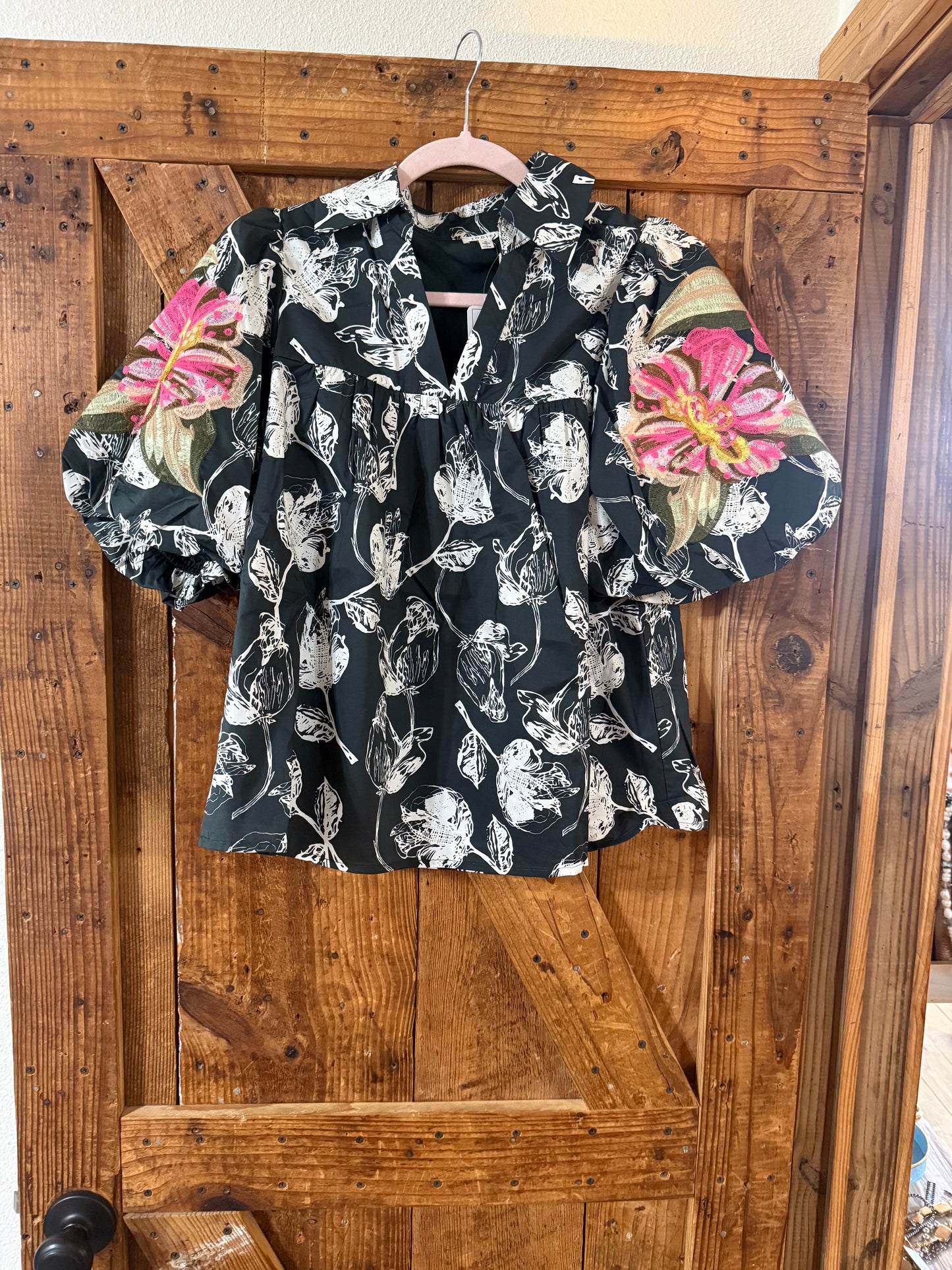 Hunter Green Floral Top