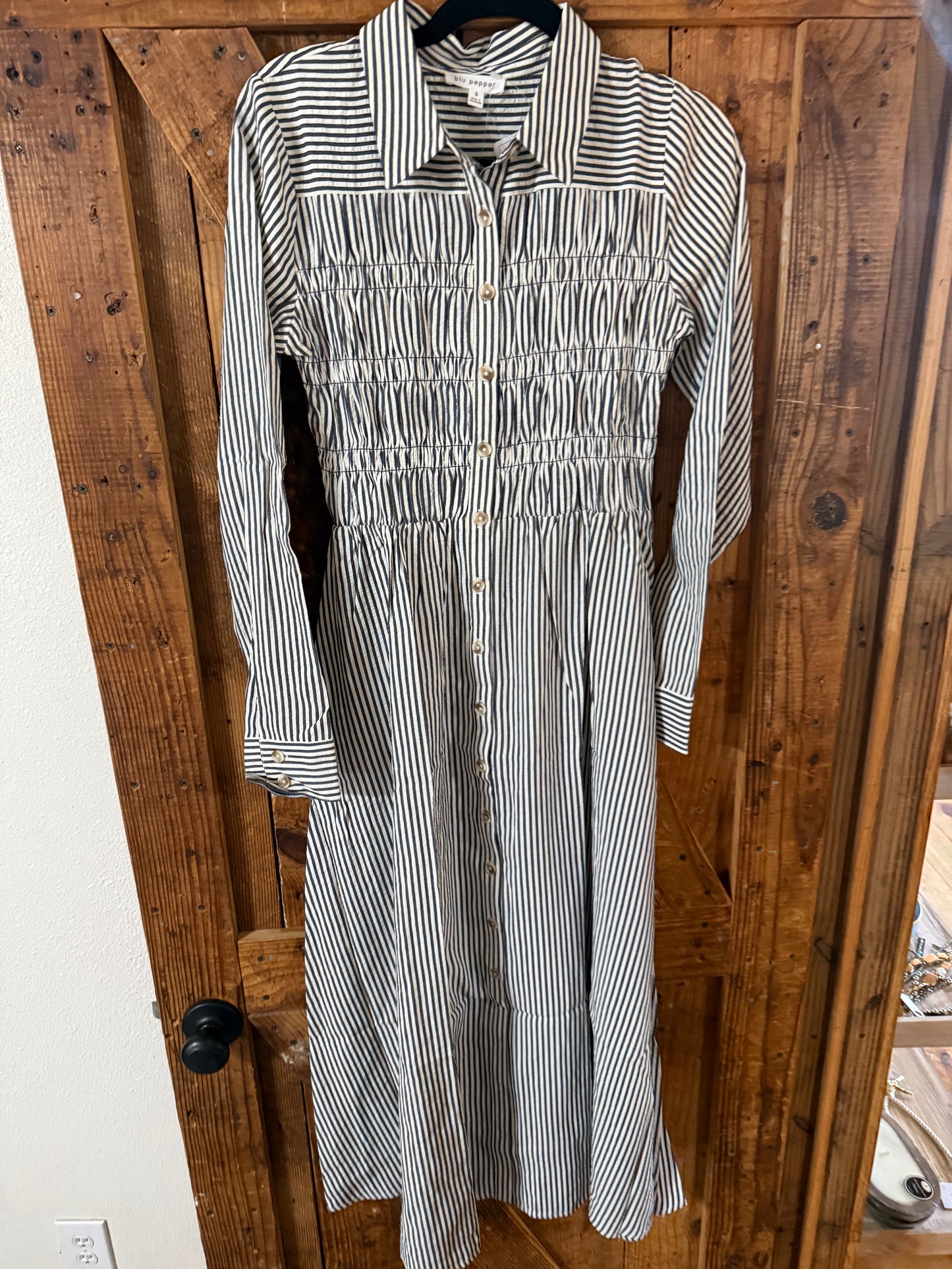 Black Stripped Long Sleeve Dress