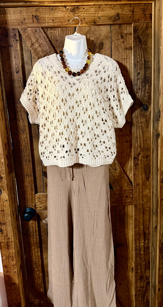 Cream Knit Top