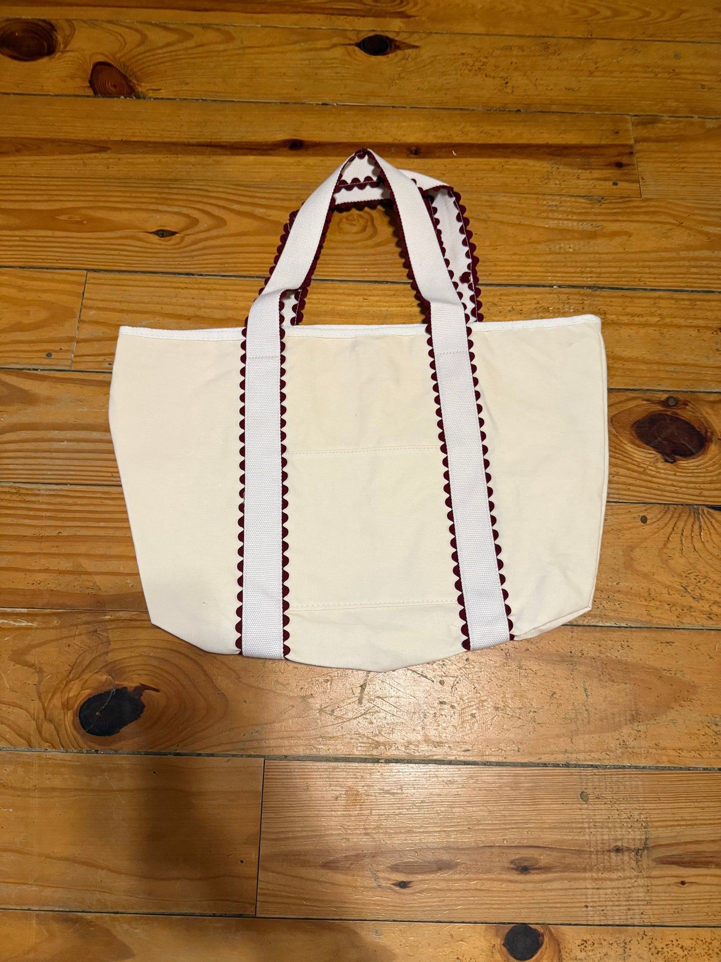 Maroon Rick Rack Bag