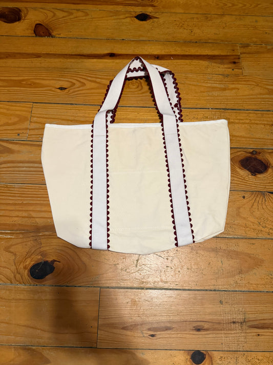 Maroon Rick Rack Bag