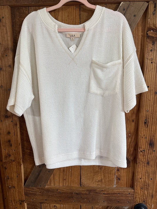 PLUS Cream Textured Top