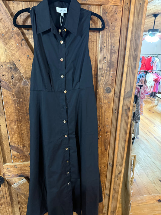 Black Dress Gold Buttons