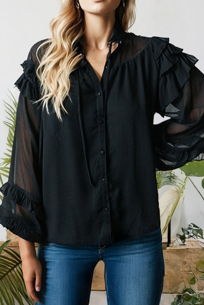 Ruffle Chiffon Shirt