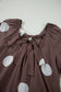 Polka Dot Print Knot Back Short Puff Sleeve Dress