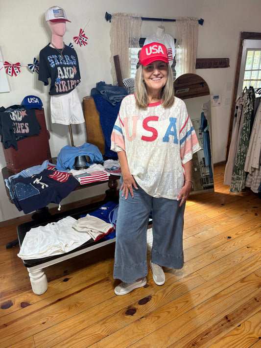 Lace USA Top or CoverUp (PLUS & Reg)