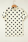 Polka Dot Print High/Mock Neck