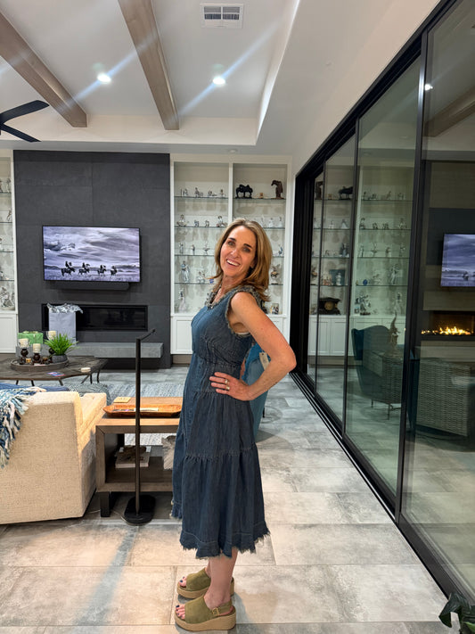 Ruffle Denim Dress