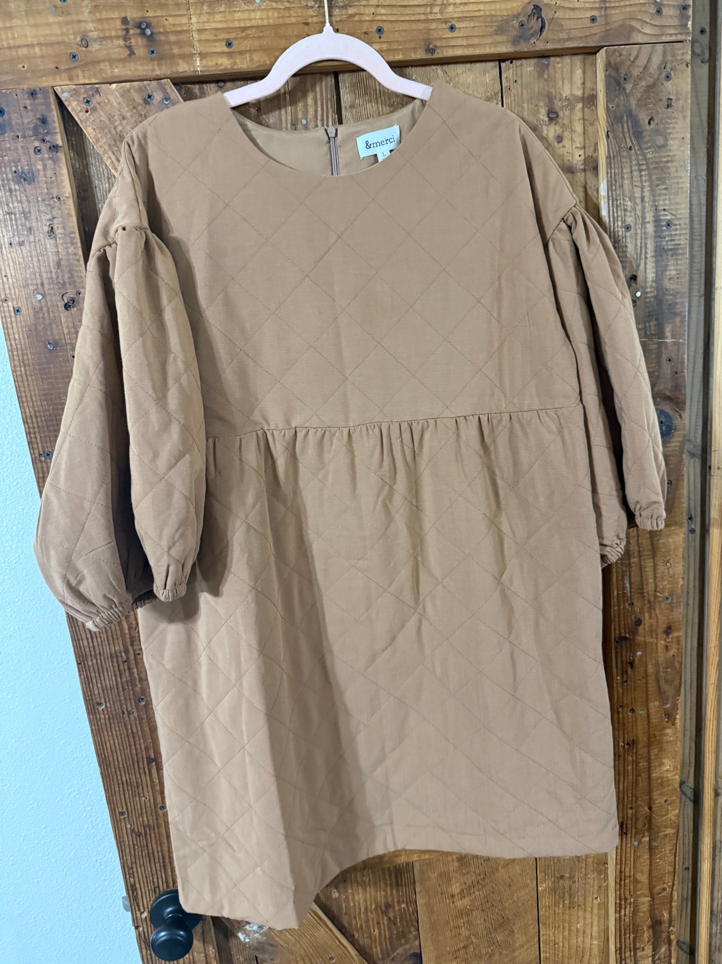 Tan Quilt Dress