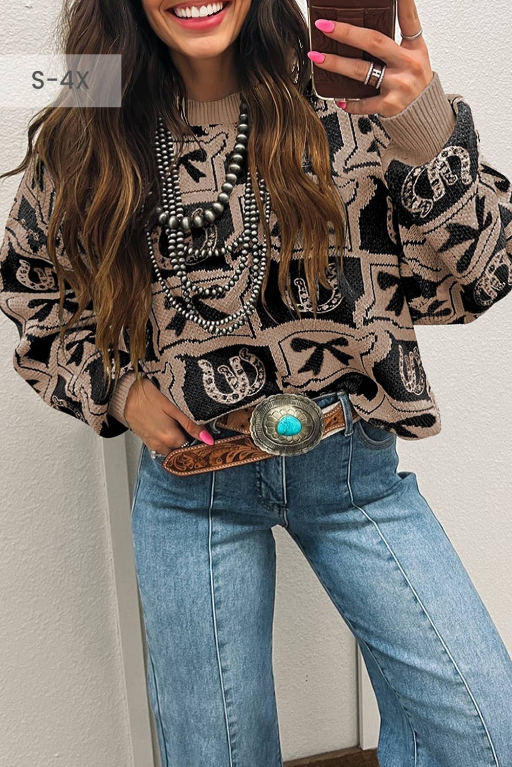 Brown Western Sweater