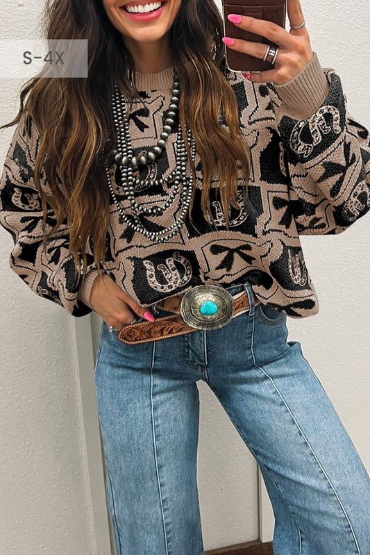 Brown Western Sweater