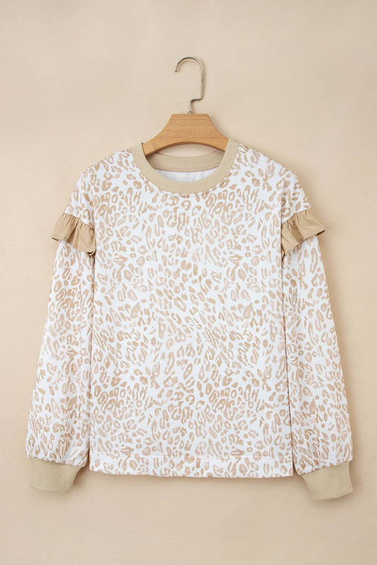 Leopard Ruffle Sweatshirt