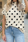 Polka Dot Print High/Mock Neck