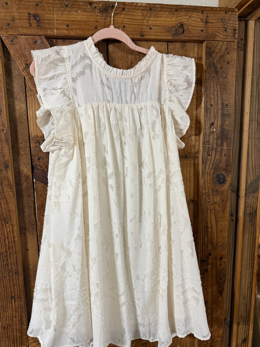 Cream Ruffle Dress