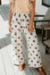 Polka Dot Smocked Waist Wide Leg Pants