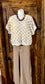 Tan Striped Tie Linen Pant