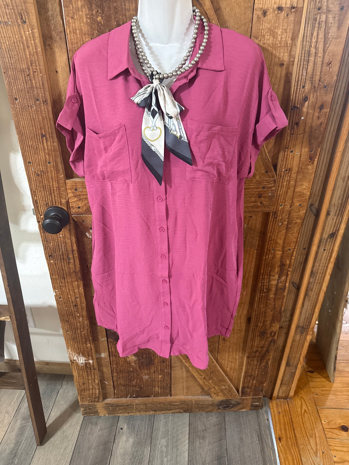Mauve Button Up Dress