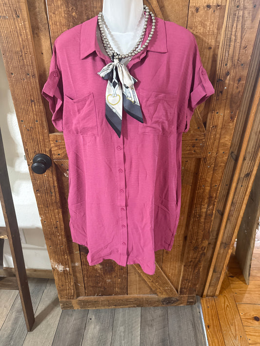 Mauve Button Up Dress