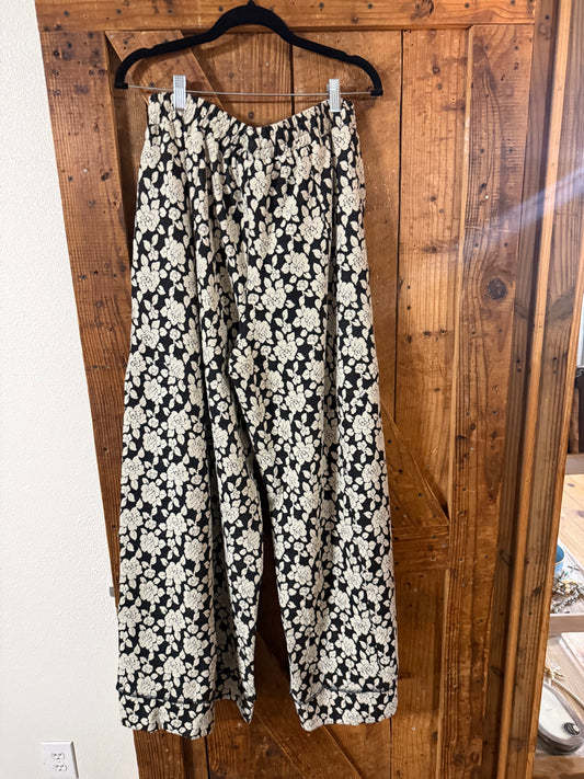 Floral Knit Wide Leg
