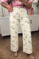 Mallard Printed Cuffed Hem Shift Jeans
