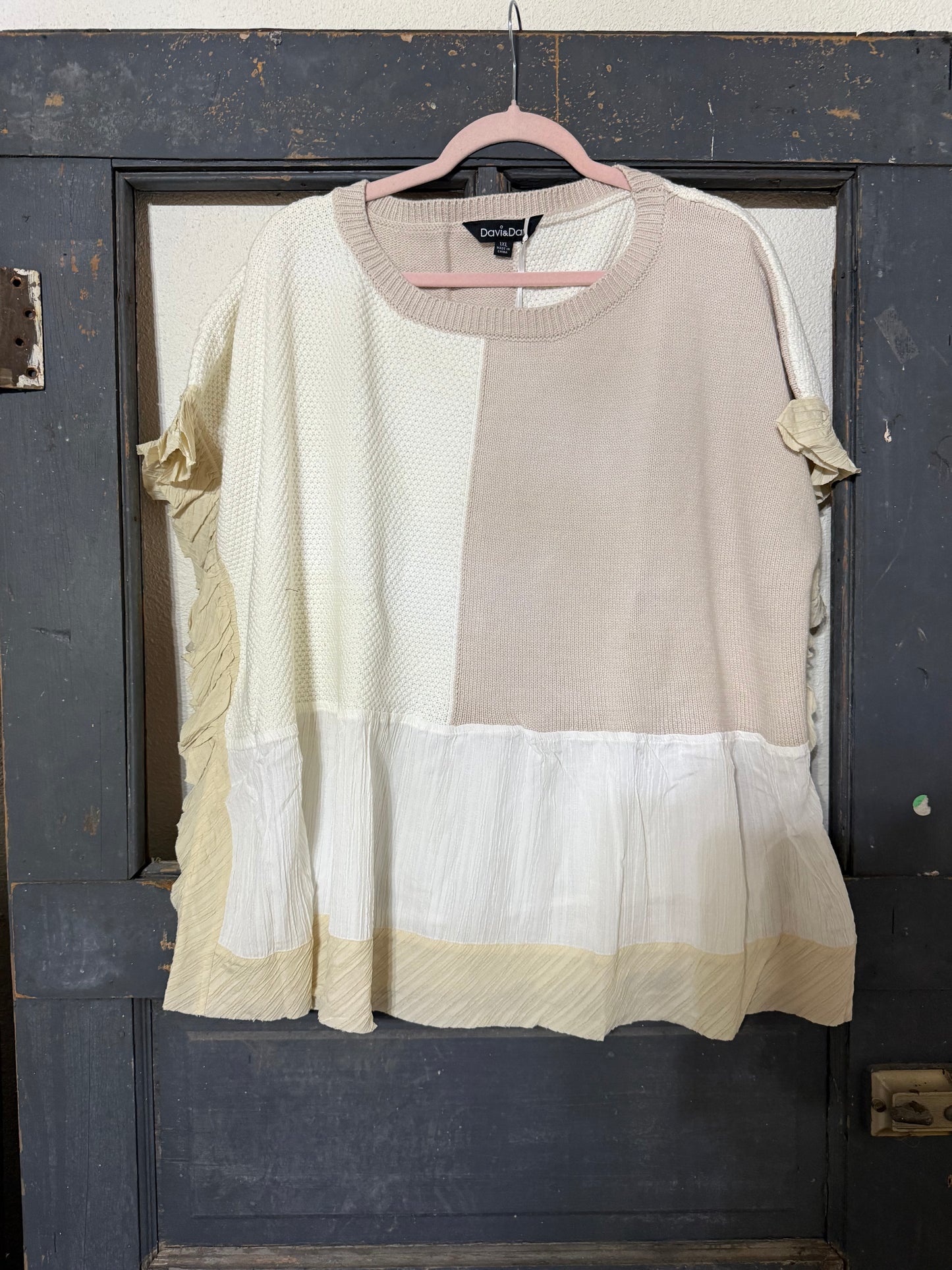 Cream Patchwork Sweater