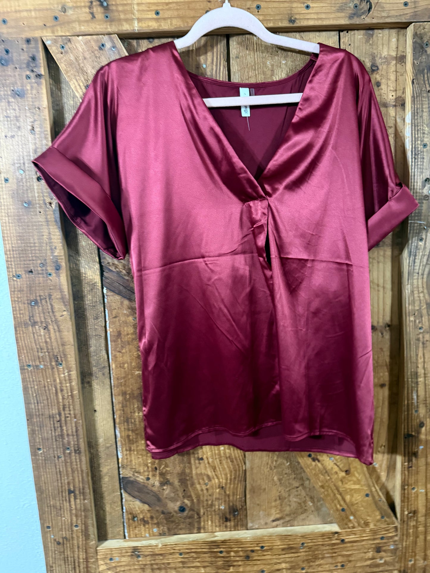 Maroon Satin Top