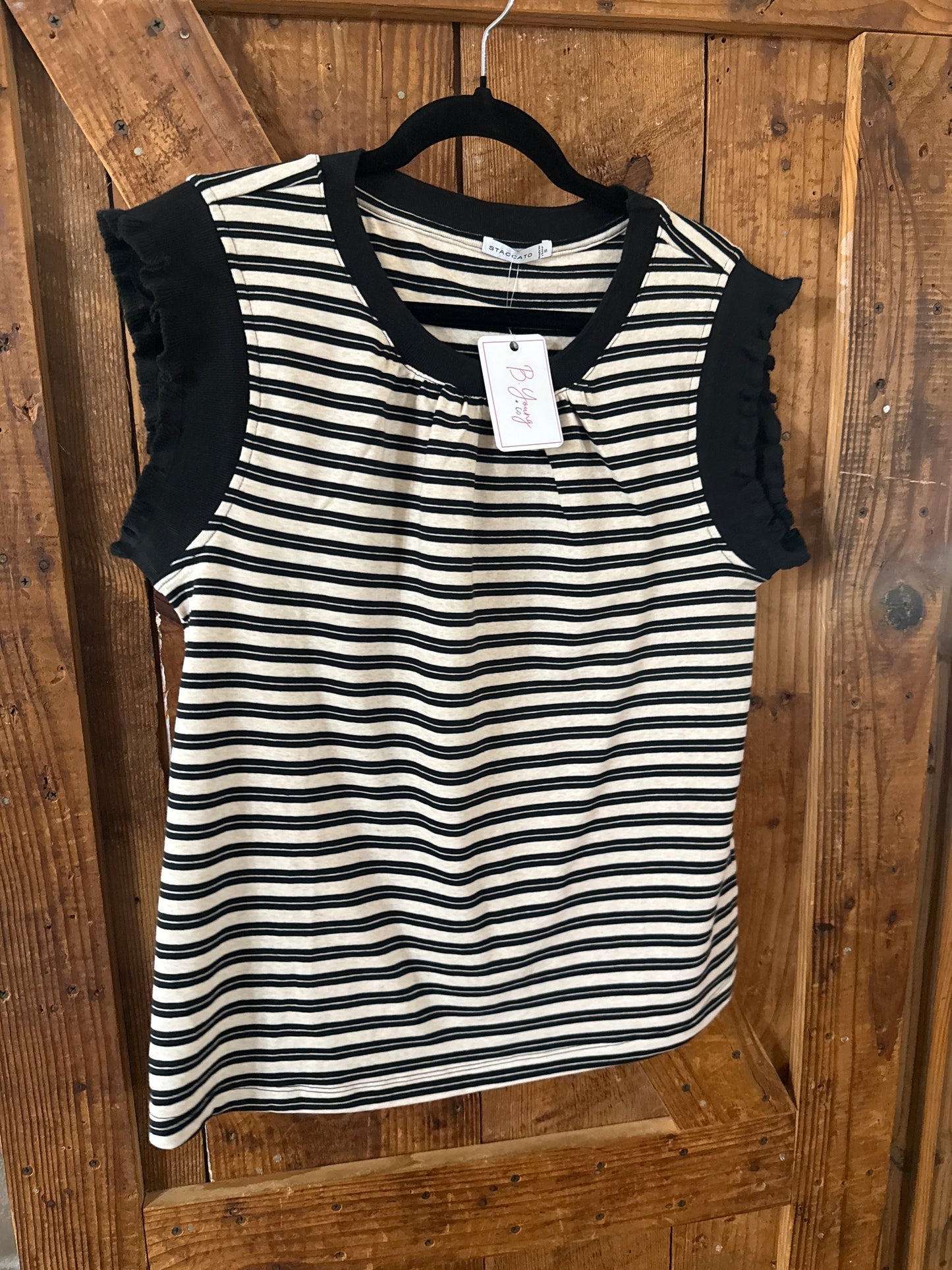 Black & White Ruffle Top
