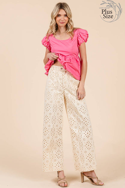 Plus Eyelet Lace Pants