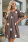Polka Dot Print Knot Back Short Puff Sleeve Dress