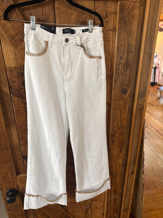White Jean w/ Tan Detail