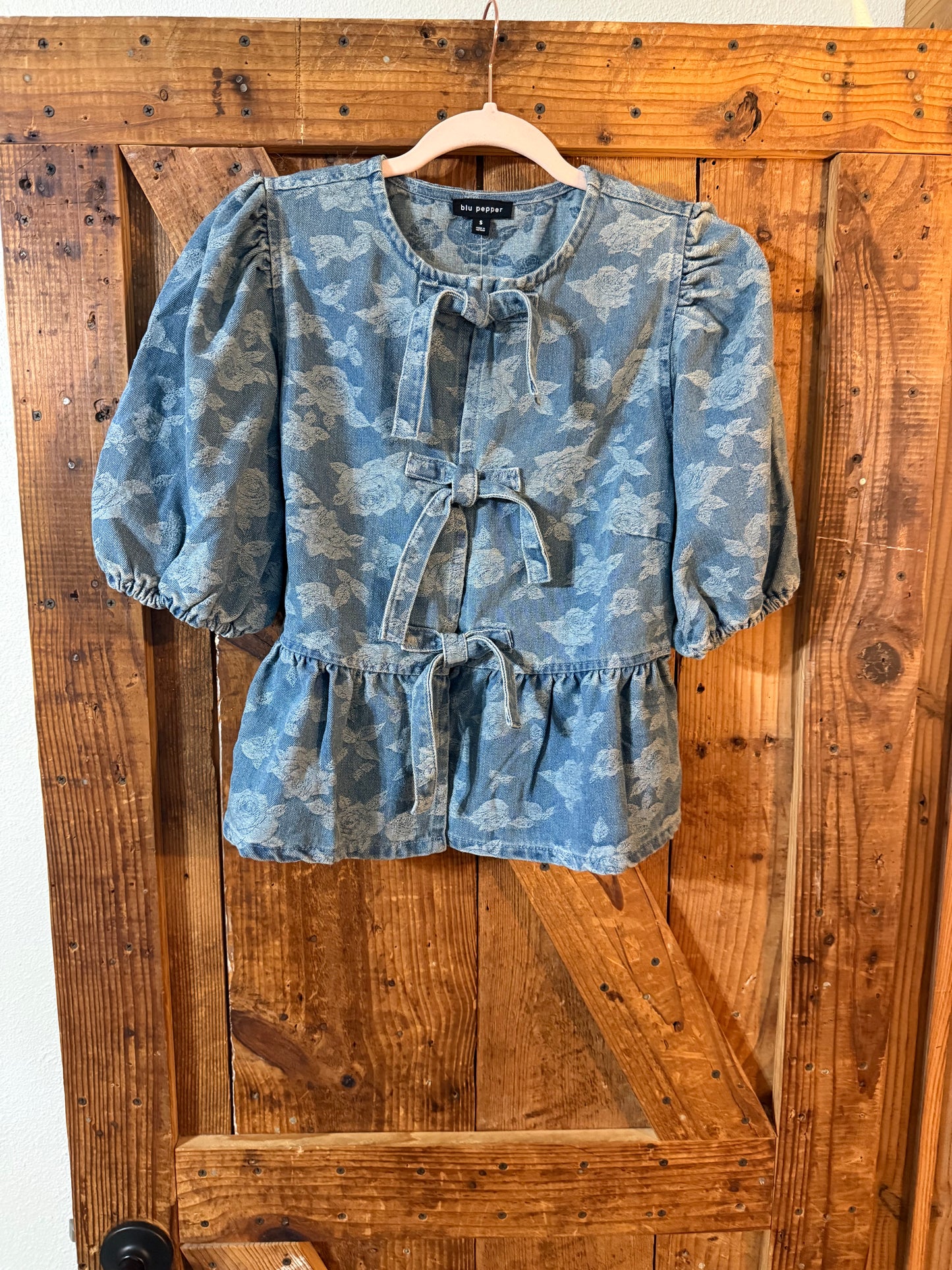 Denim Floral Shacket