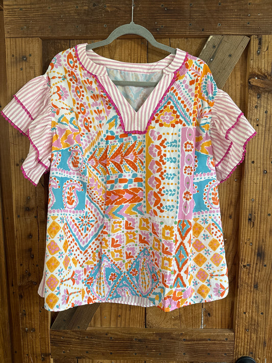 PLUS Bright Ruffle Top