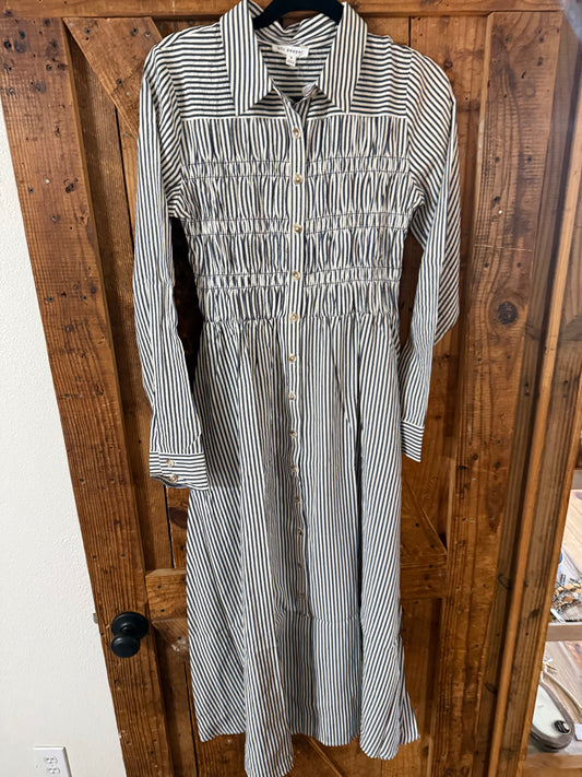 Black Stripped Long Sleeve Dress