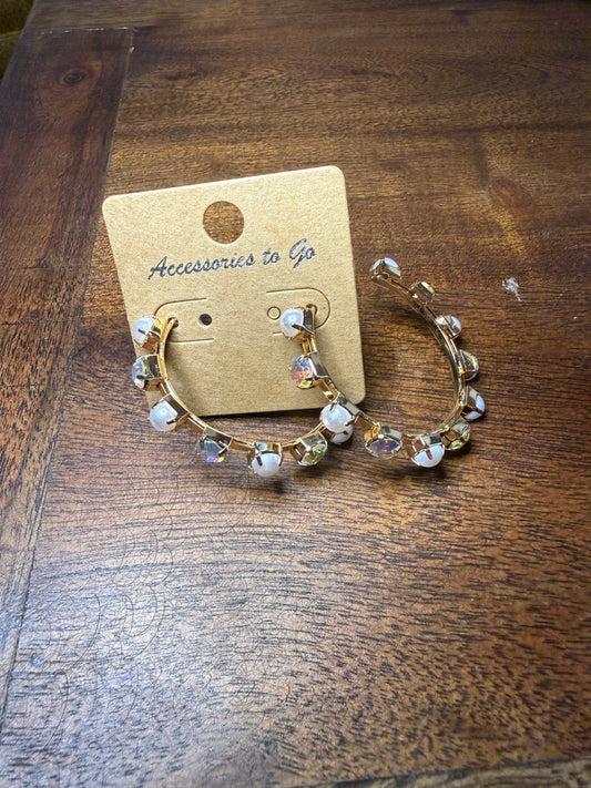 Pearl Rhinestone Earrings