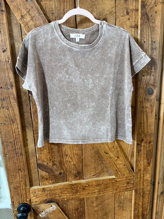 Cocoa Washed Short Sleeve Top