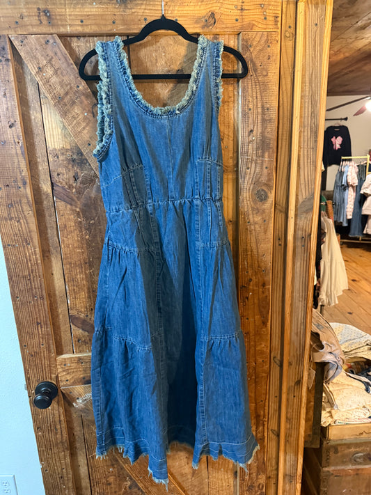 Ruffle Denim Dress
