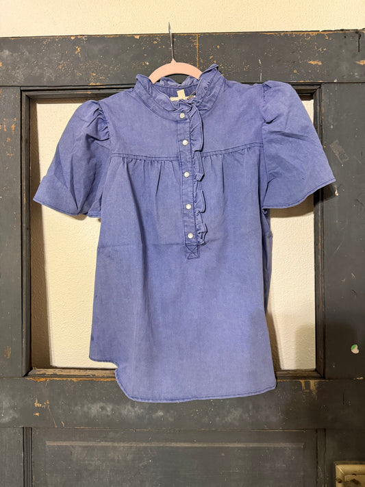 Pearl Snap Violet Top