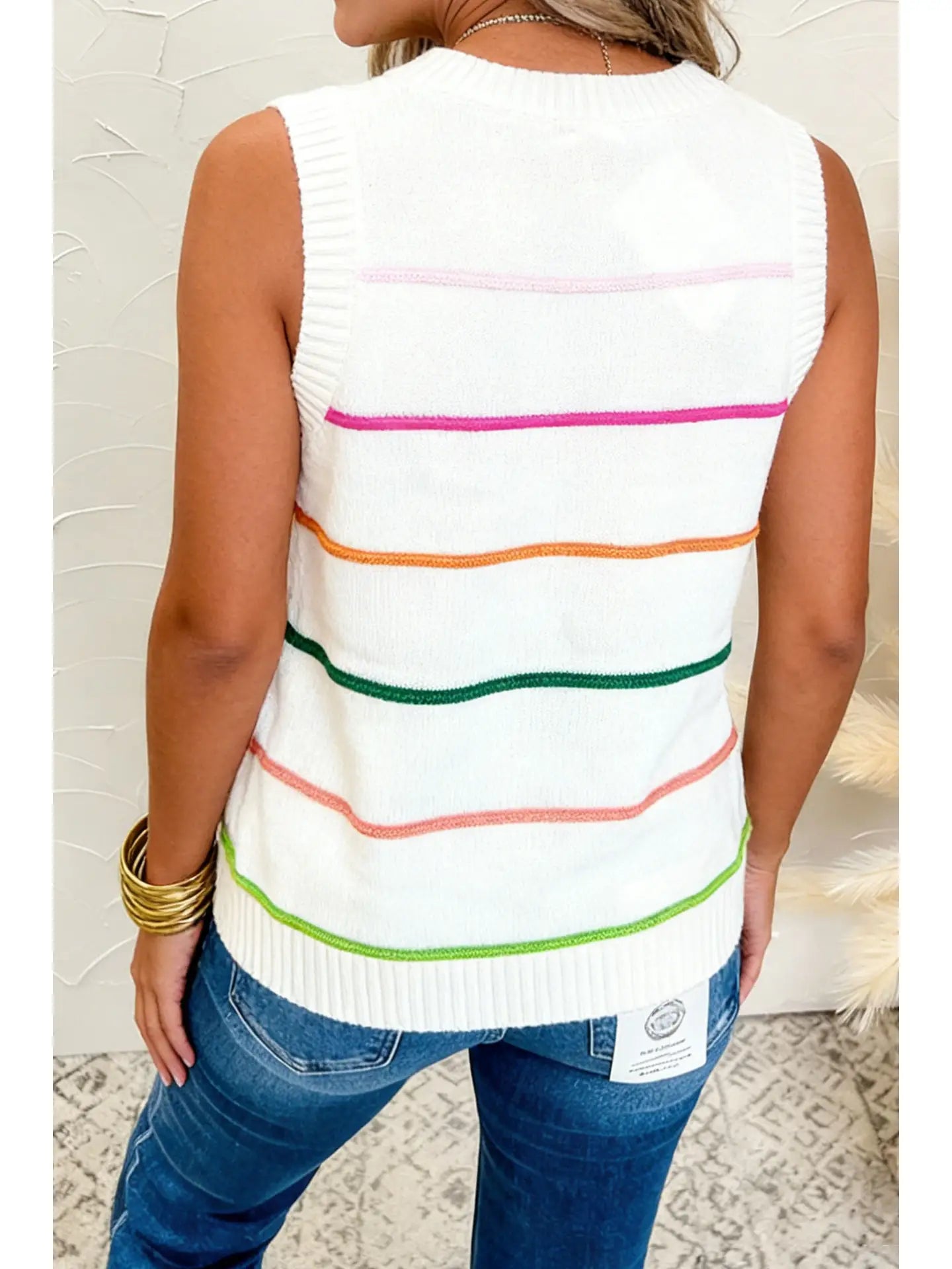 Colorful Stripe Sweater Tank