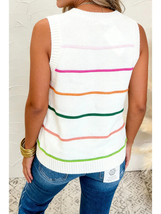 Colorful Stripe Sweater Tank