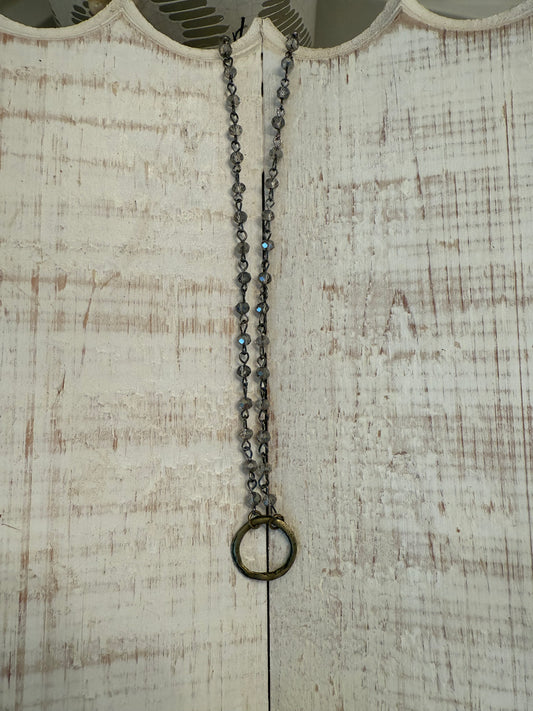 Rhinestone Necklace- Silver