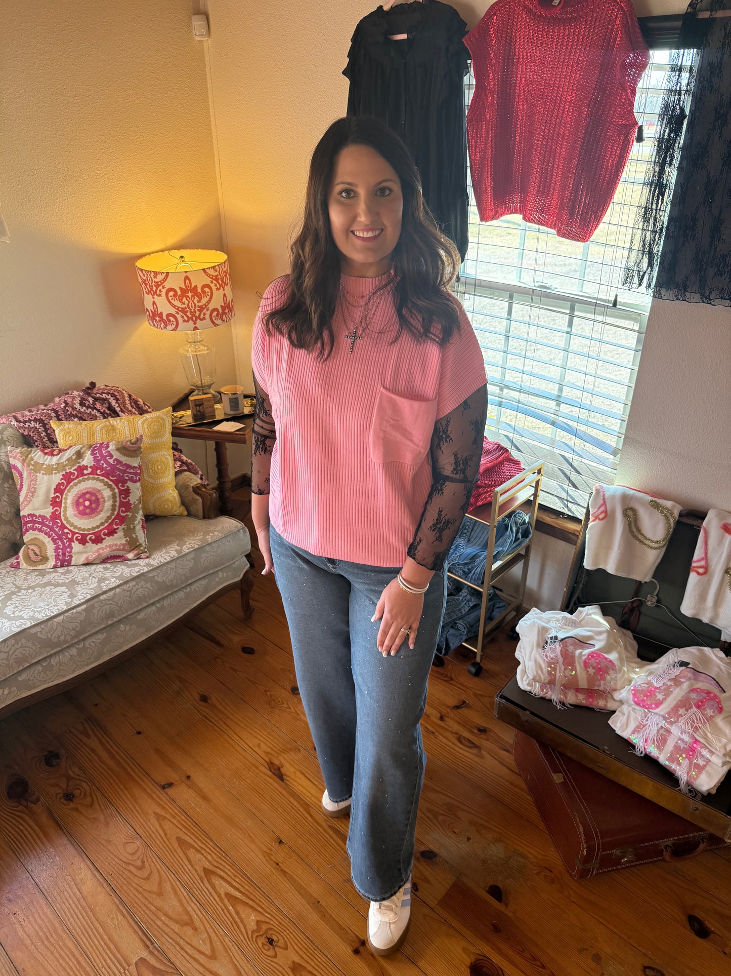 Black Mesh Long Sleeve