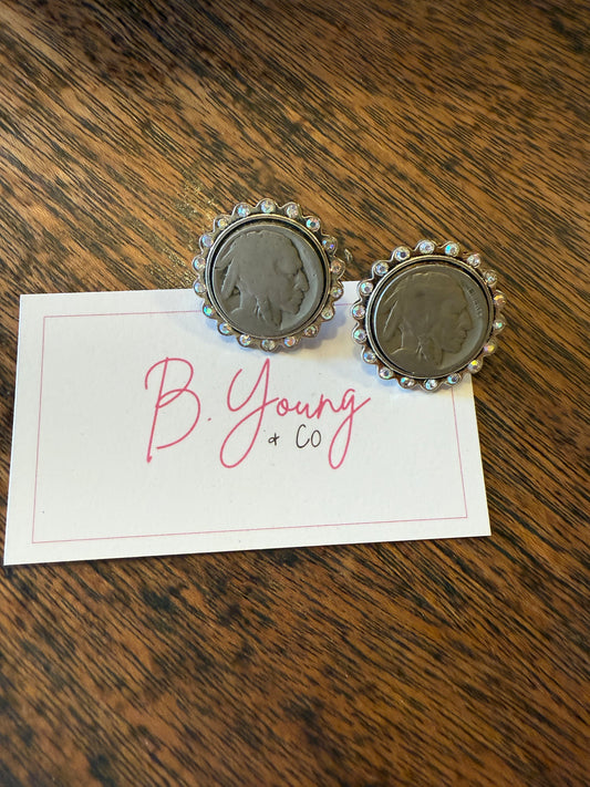 Braves Coin Stud Earrings