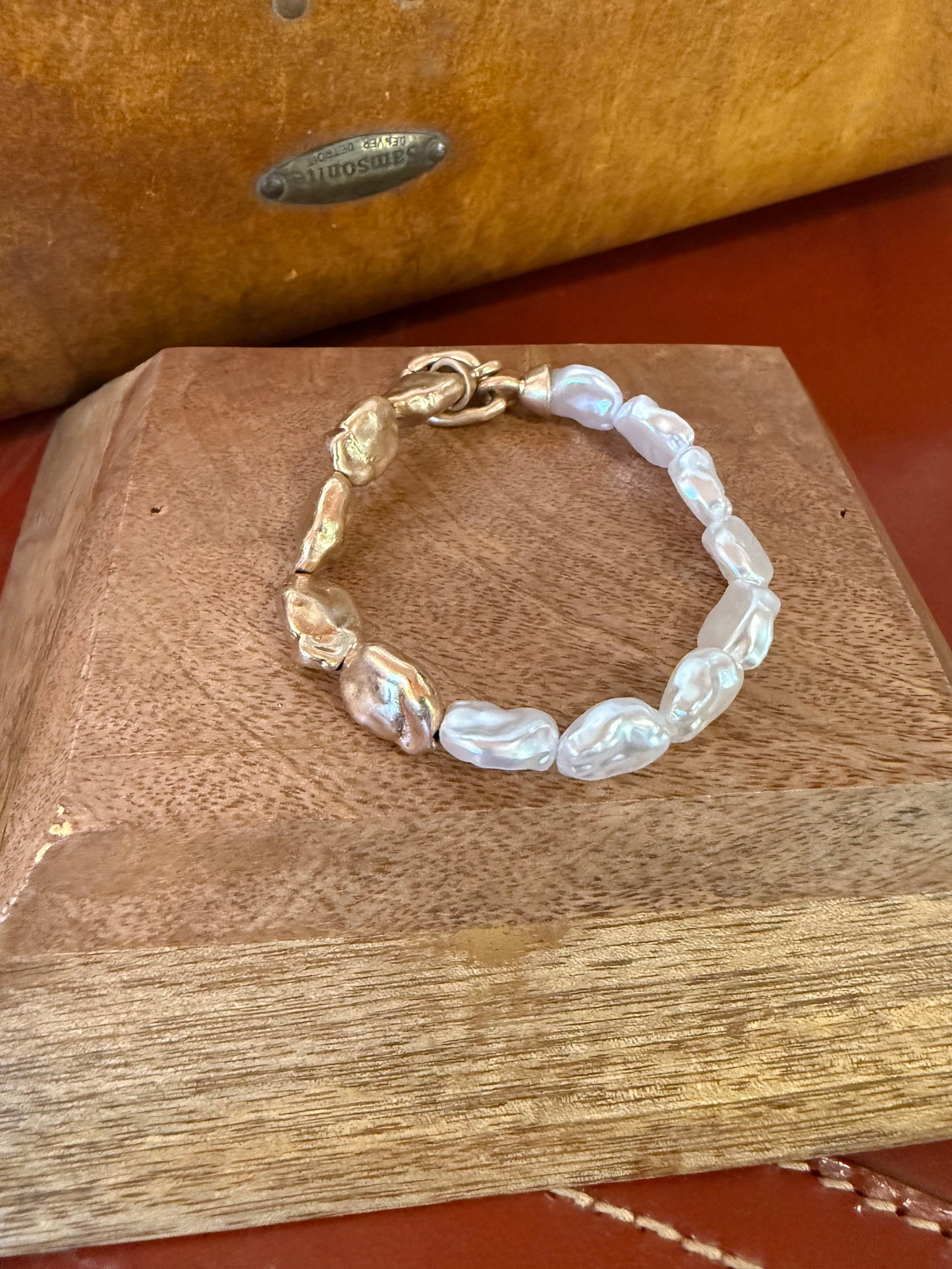 Gold Pearl Bracelet