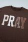 Striped PRAY Embroidered Patch Western Sweatshirt | S-4X